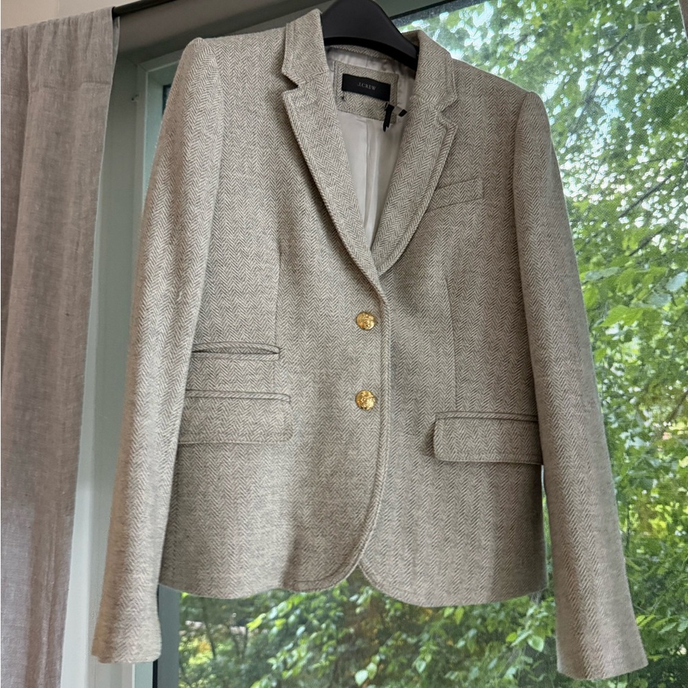 J. Crew Gray Blazer with Gold Buttons